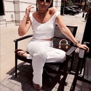 Tina White Knit Cropped Co-Ord Set